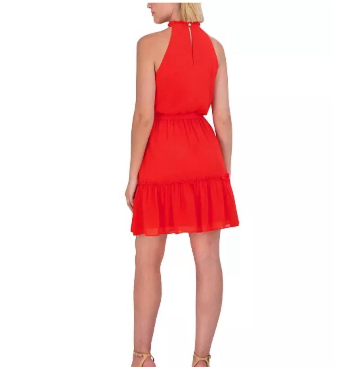Vestido corto sin mangas color rojo