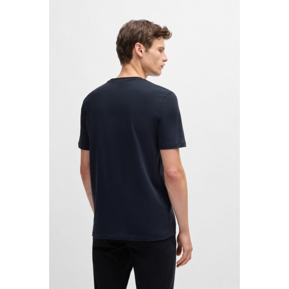 Camiseta de algodón con tejido acanalado