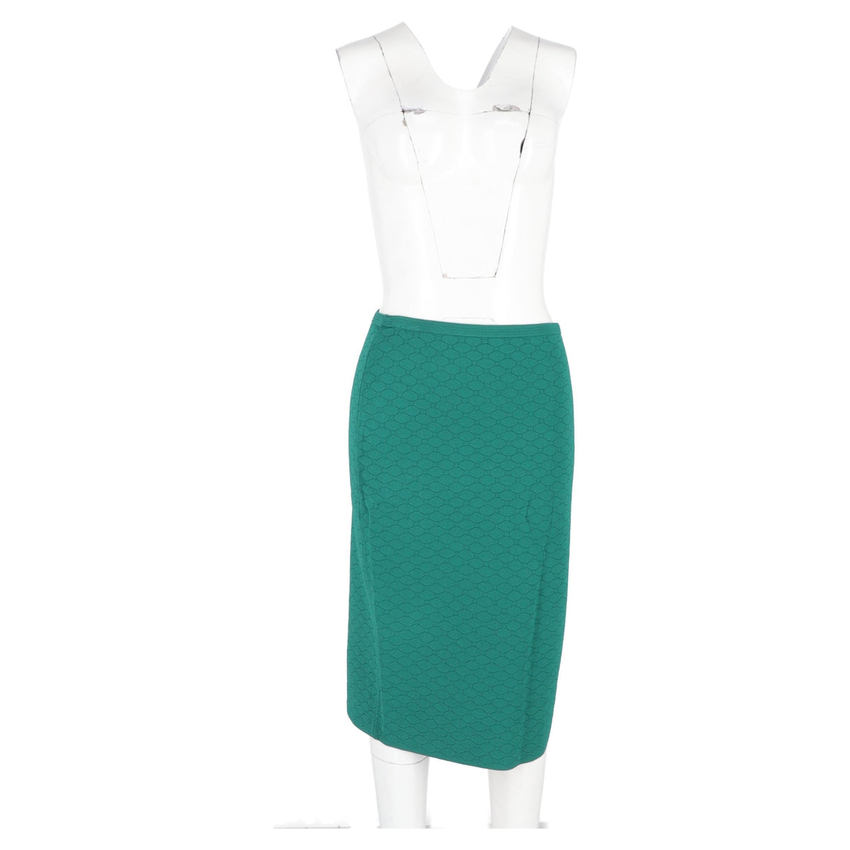 Falda de lana midi color verde