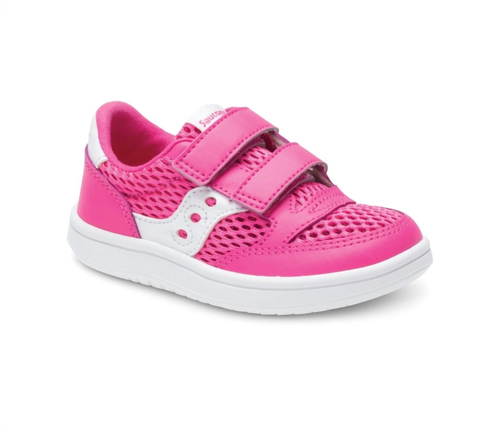 Tenis infantil color blanco y rosado