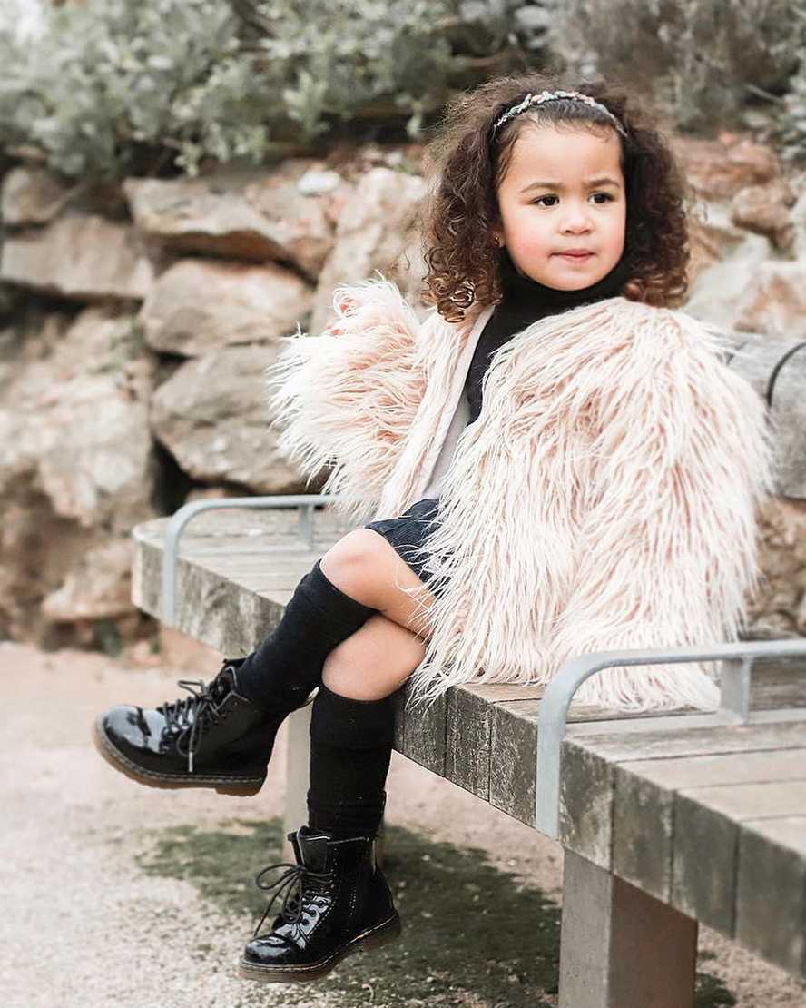 Botas infantil de cuero con cordones
