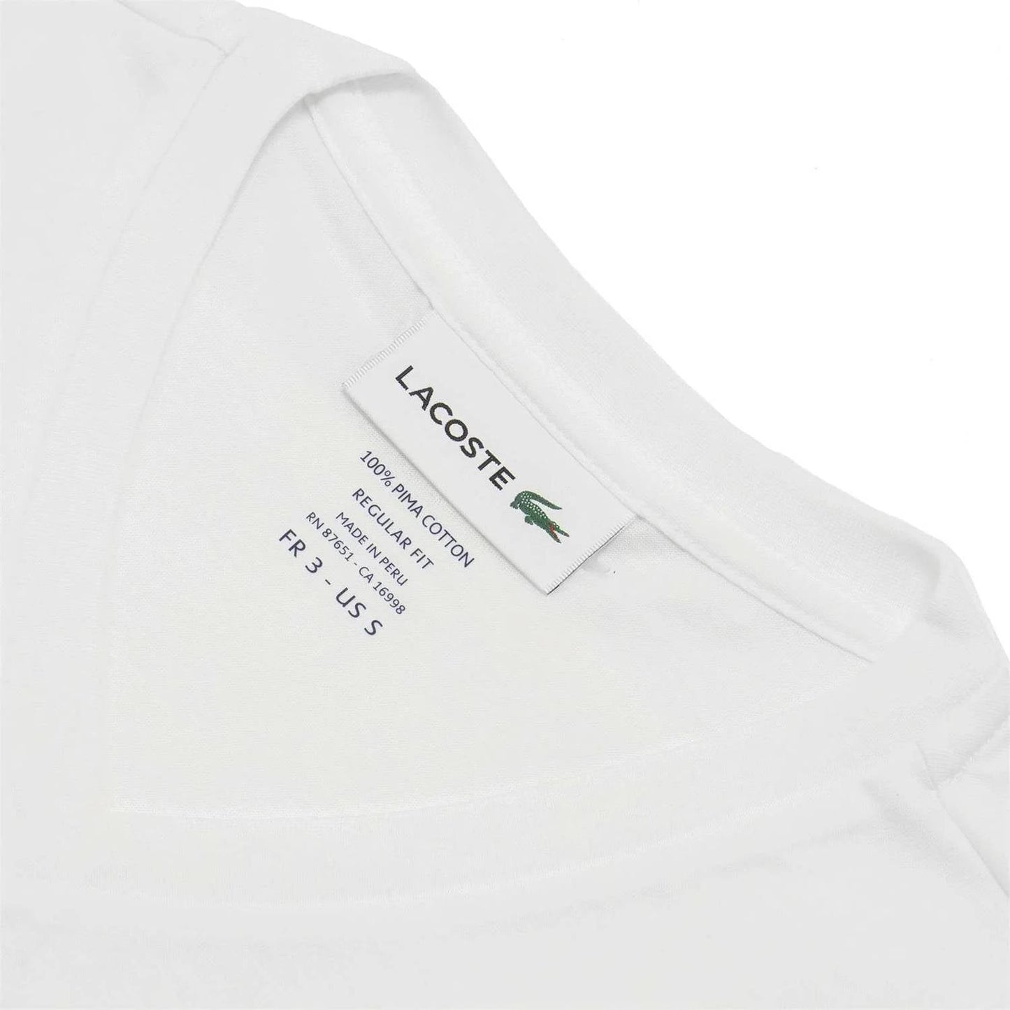Camiseta de hombre de manga corta con cuello en V color blanco