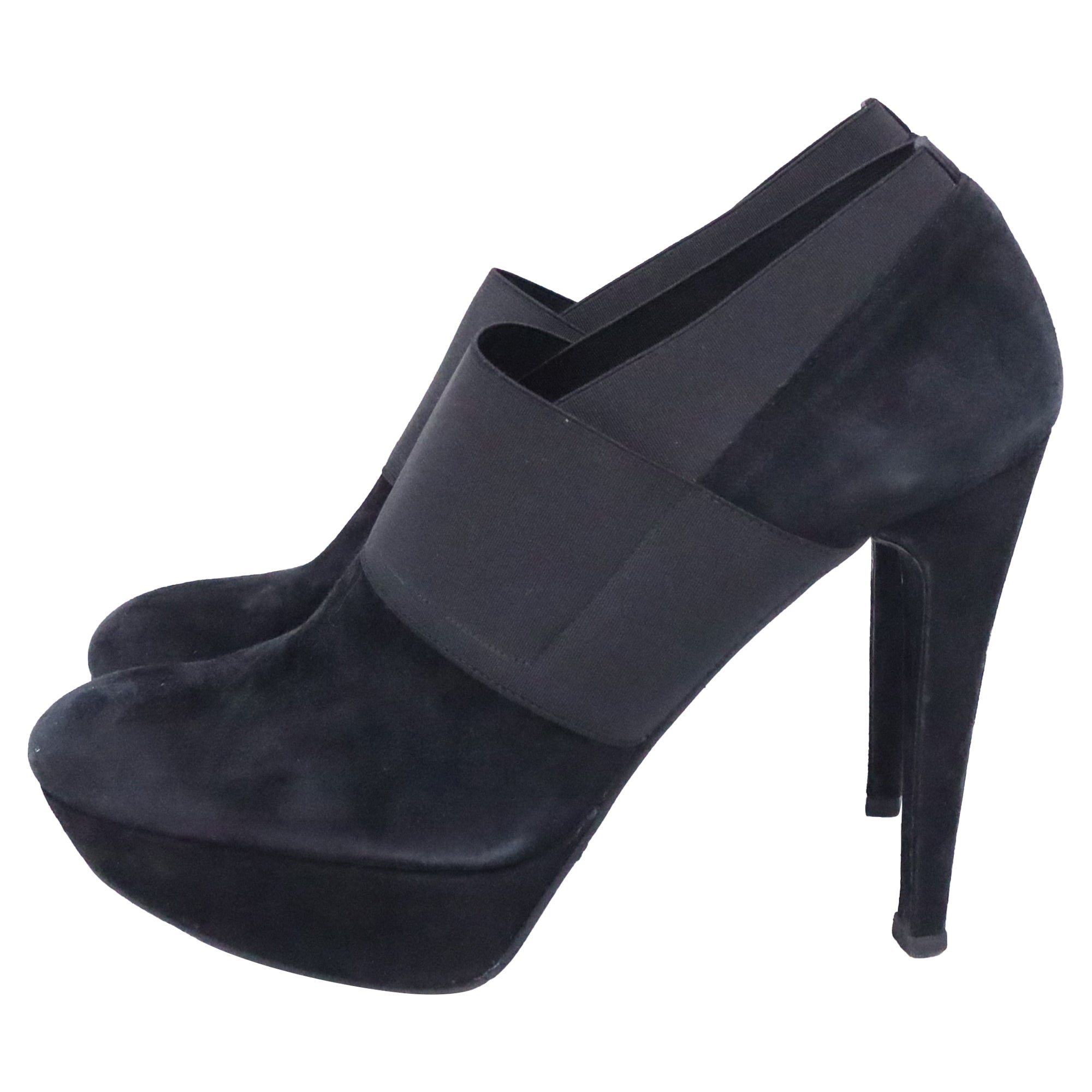 Botines de gamuza con plataforma color negro