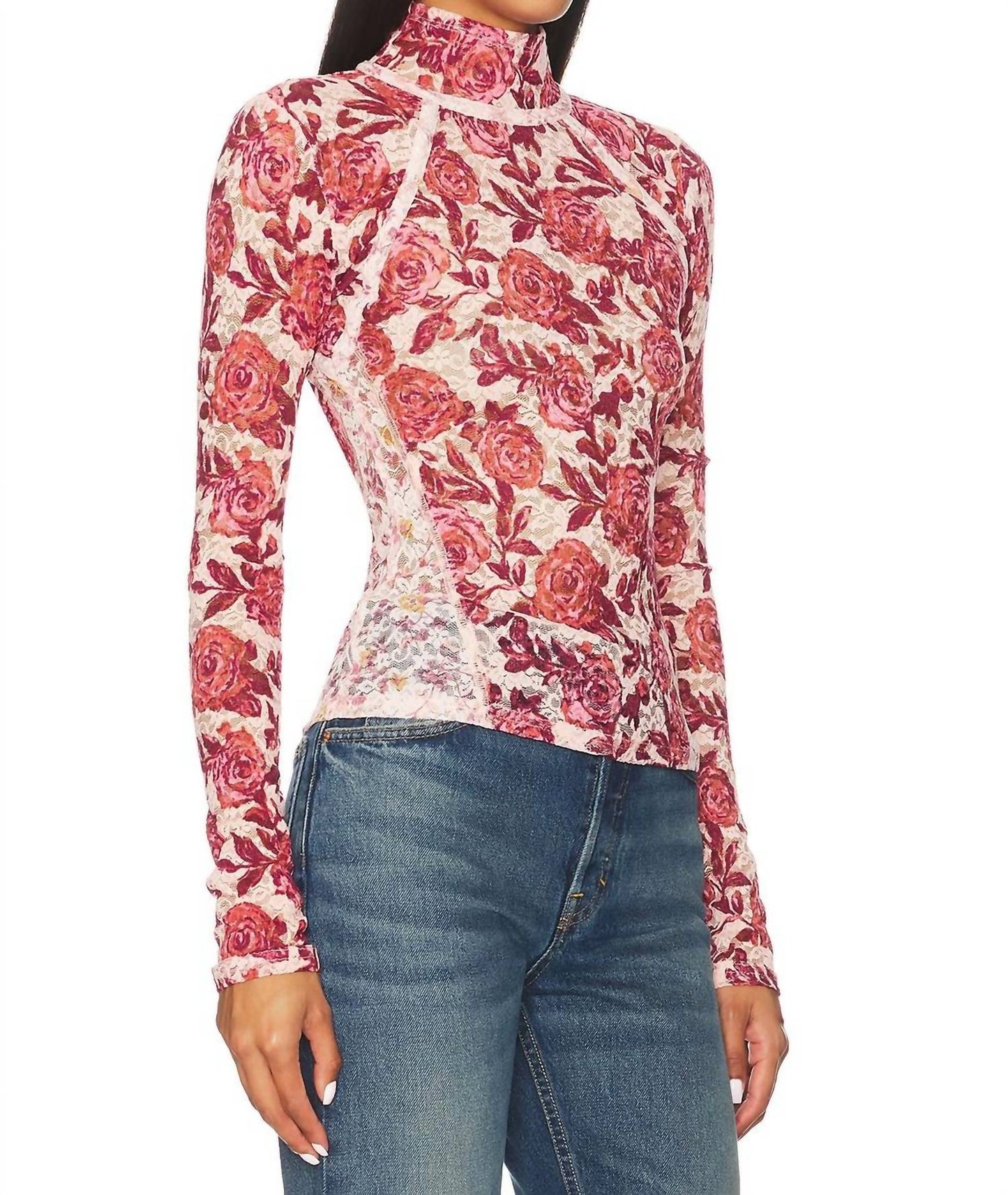 Top con cuello alto color rosado
