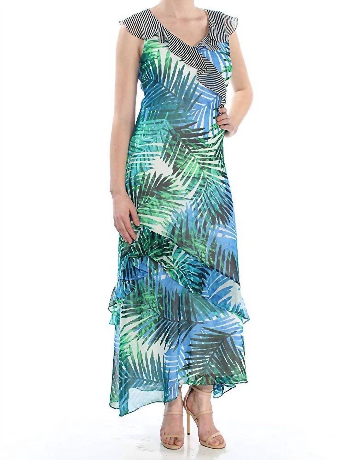 Vestido largo con estampado con boleros multicolor