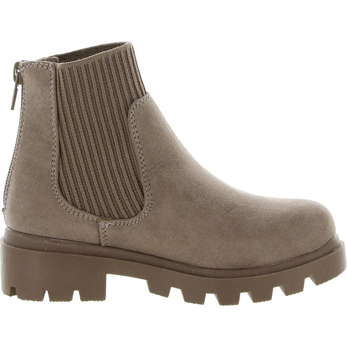 Botas infantil de gamuza sintética color taupe