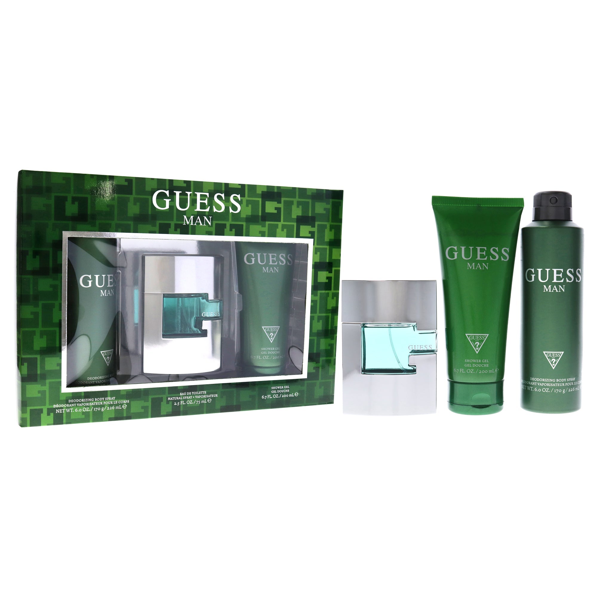 Gel de baño de hombre (3 unidades) 2,5 oz + 6 oz + 6,7 oz