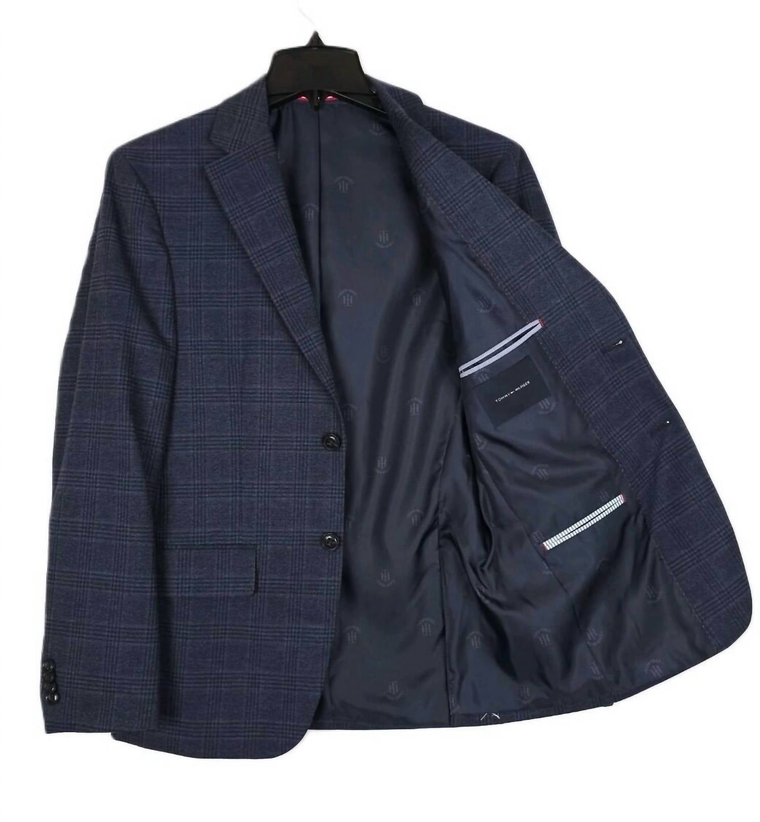 Blazer de hombre a cuadros color azul marino