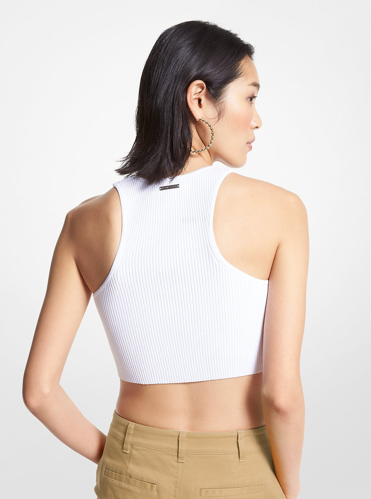 Camiseta sin mangas con tejido acanalado