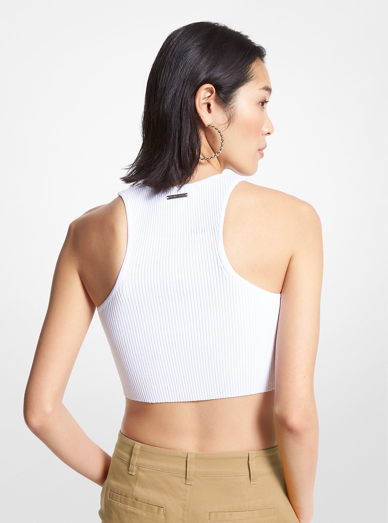 Camiseta sin mangas con tejido acanalado
