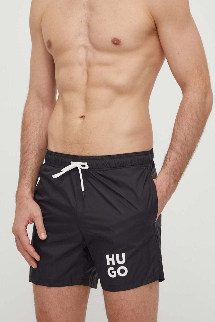 Pantaloneta de baño de hombre color negro