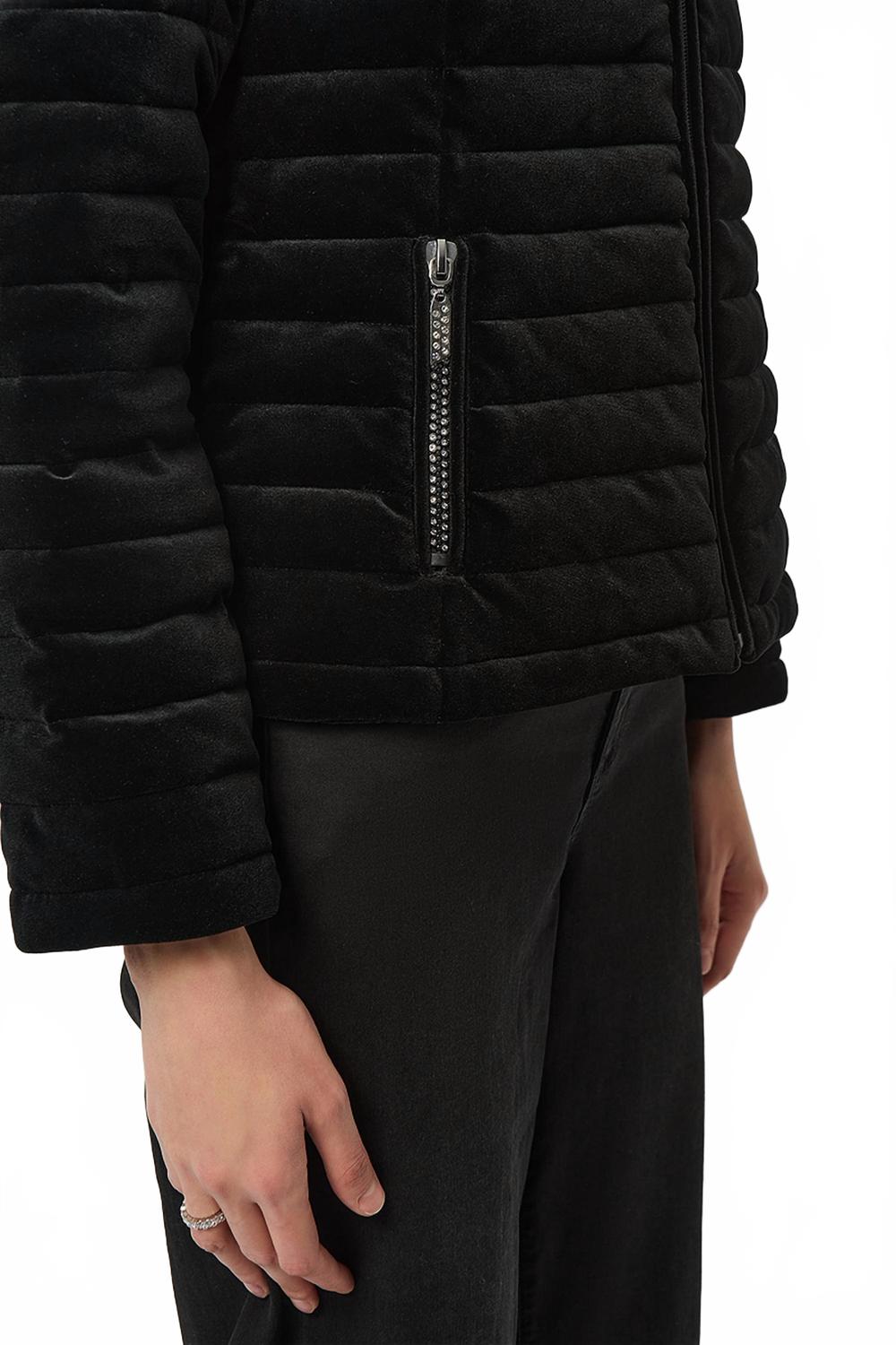 Chaqueta acolchada de terciopelo color negro