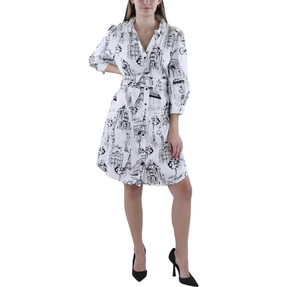 Vestido de mujer con estampado color blanco