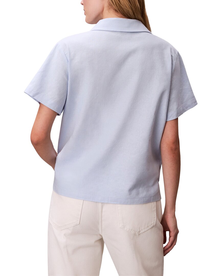 Calvin Klein Camiseta Polo Mezcla de Lino