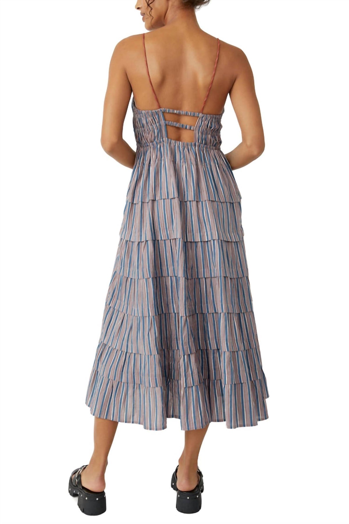 Vestido de mujer midi color taupe