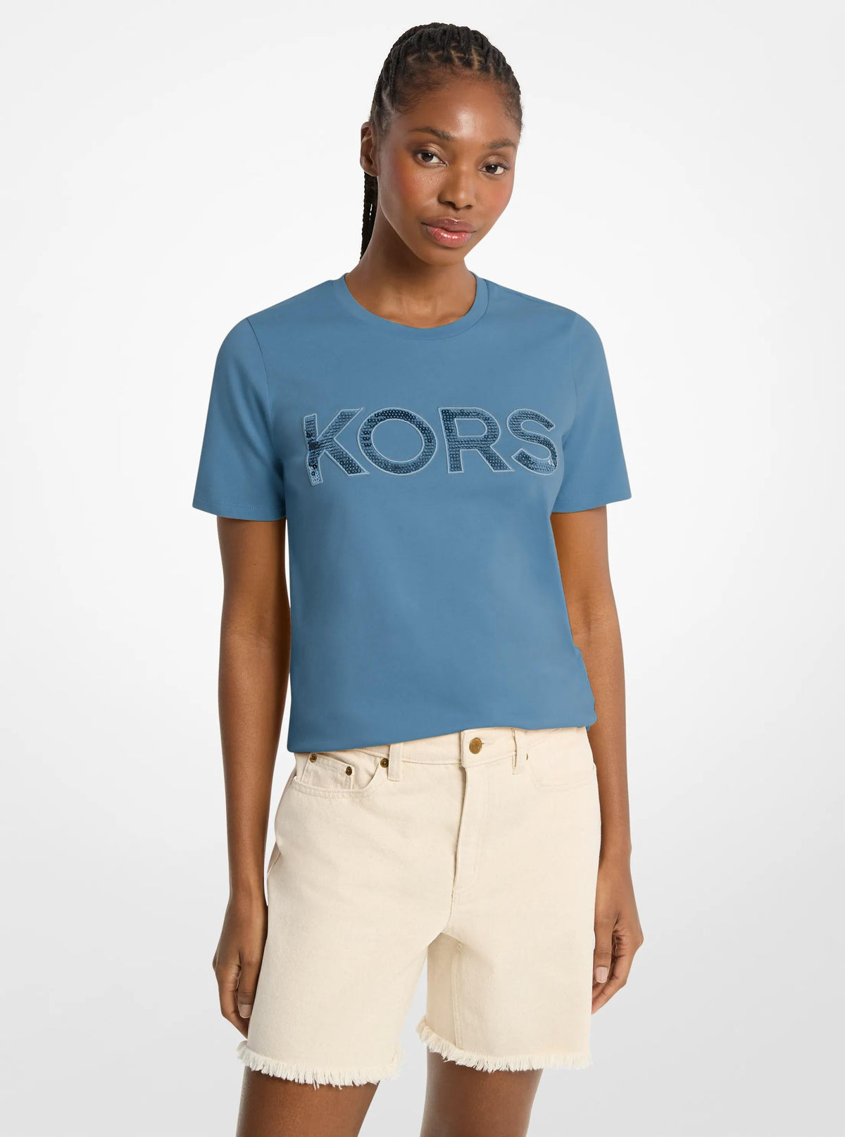 Camiseta de algodón con lentejuelas