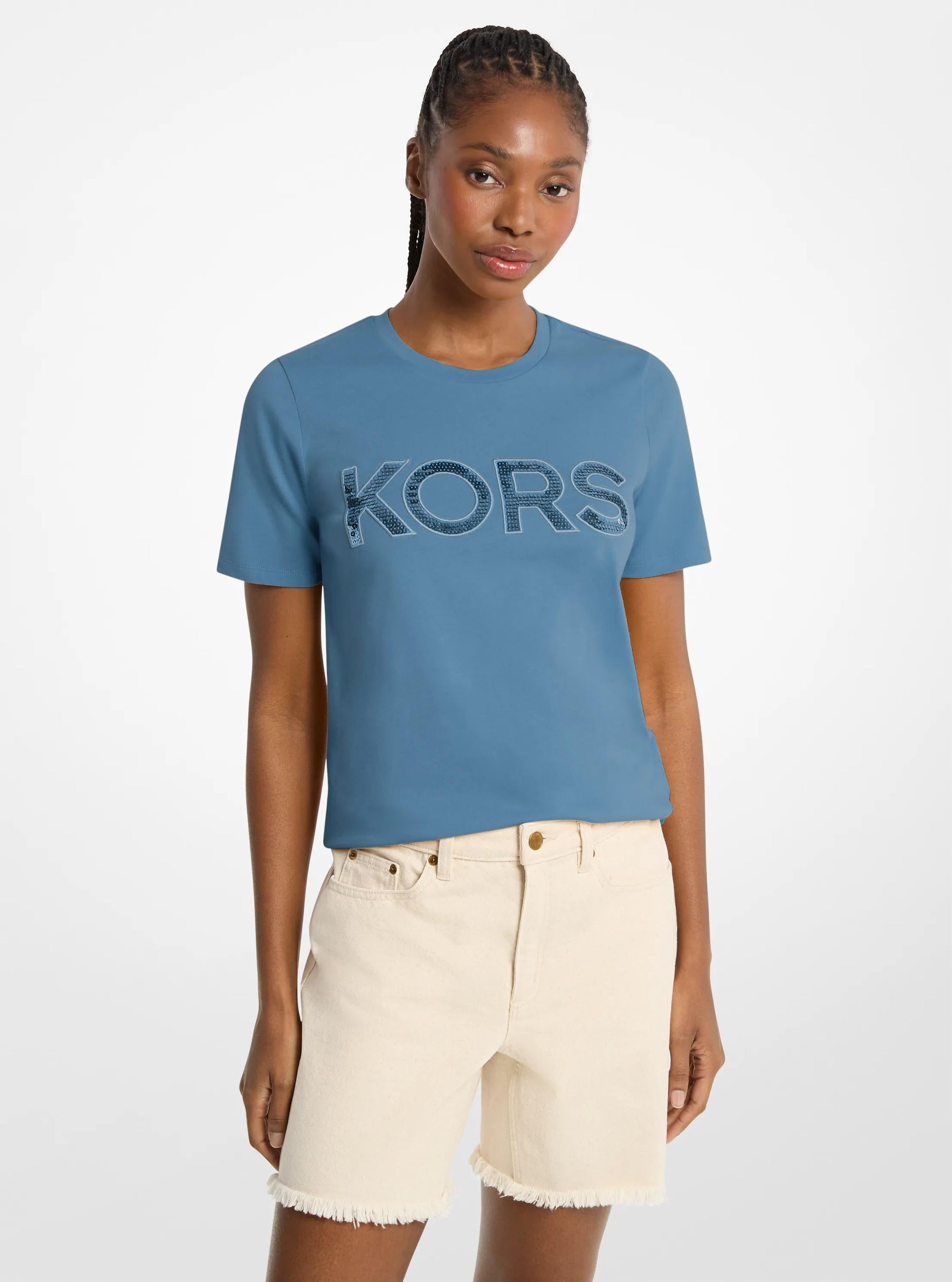 Camiseta de algodón con lentejuelas