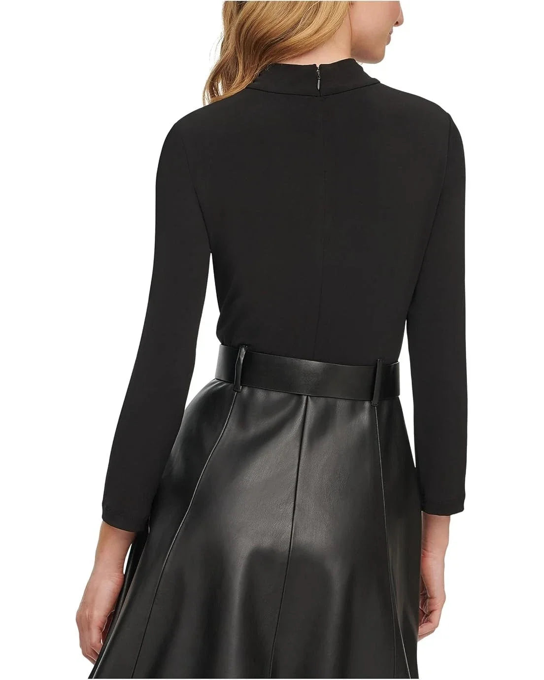 Vestido de cuero color negro
