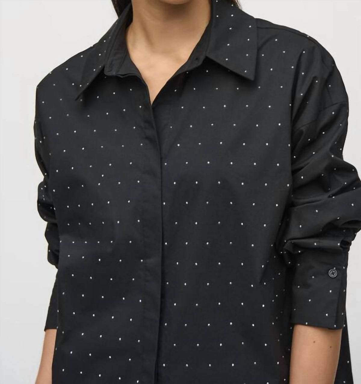 Blusa de algodón color negro