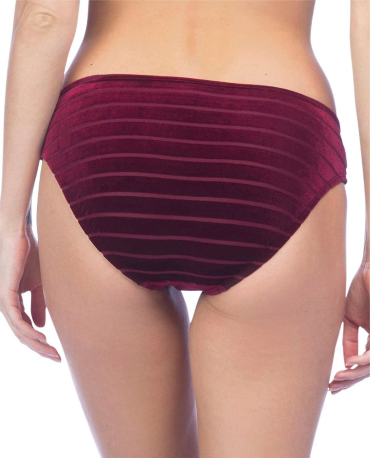 Ropa interior de terciopelo color vinotinto