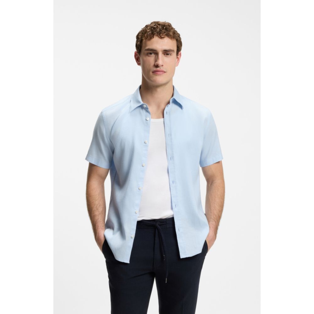 Camisa de lino de corte ajustado