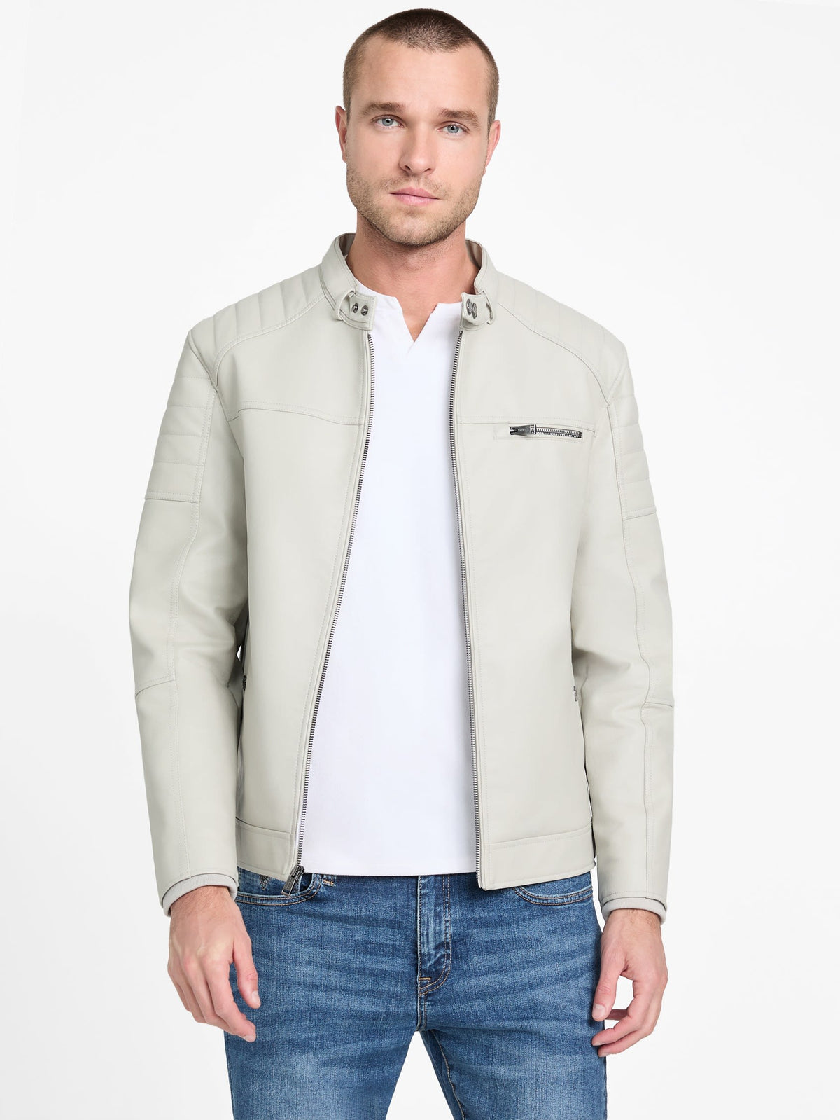 Chaqueta de efecto cuero