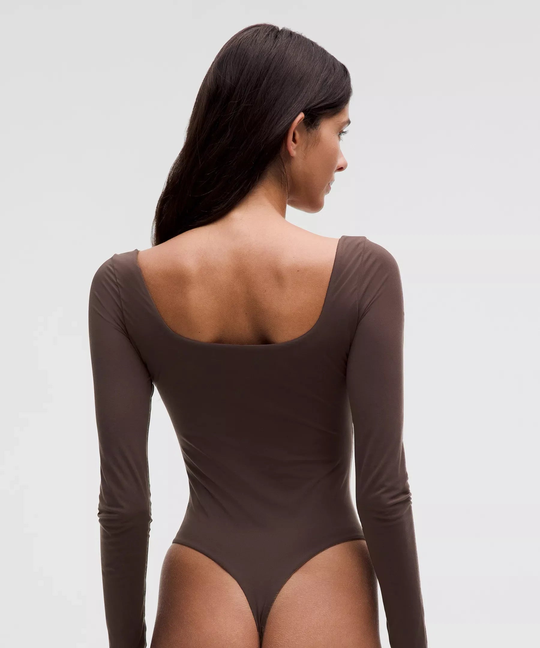 Body de manga larga con escote cuadrado