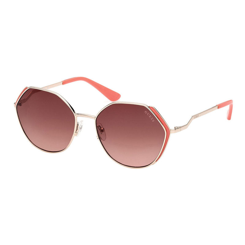 Gafas color café y dorado