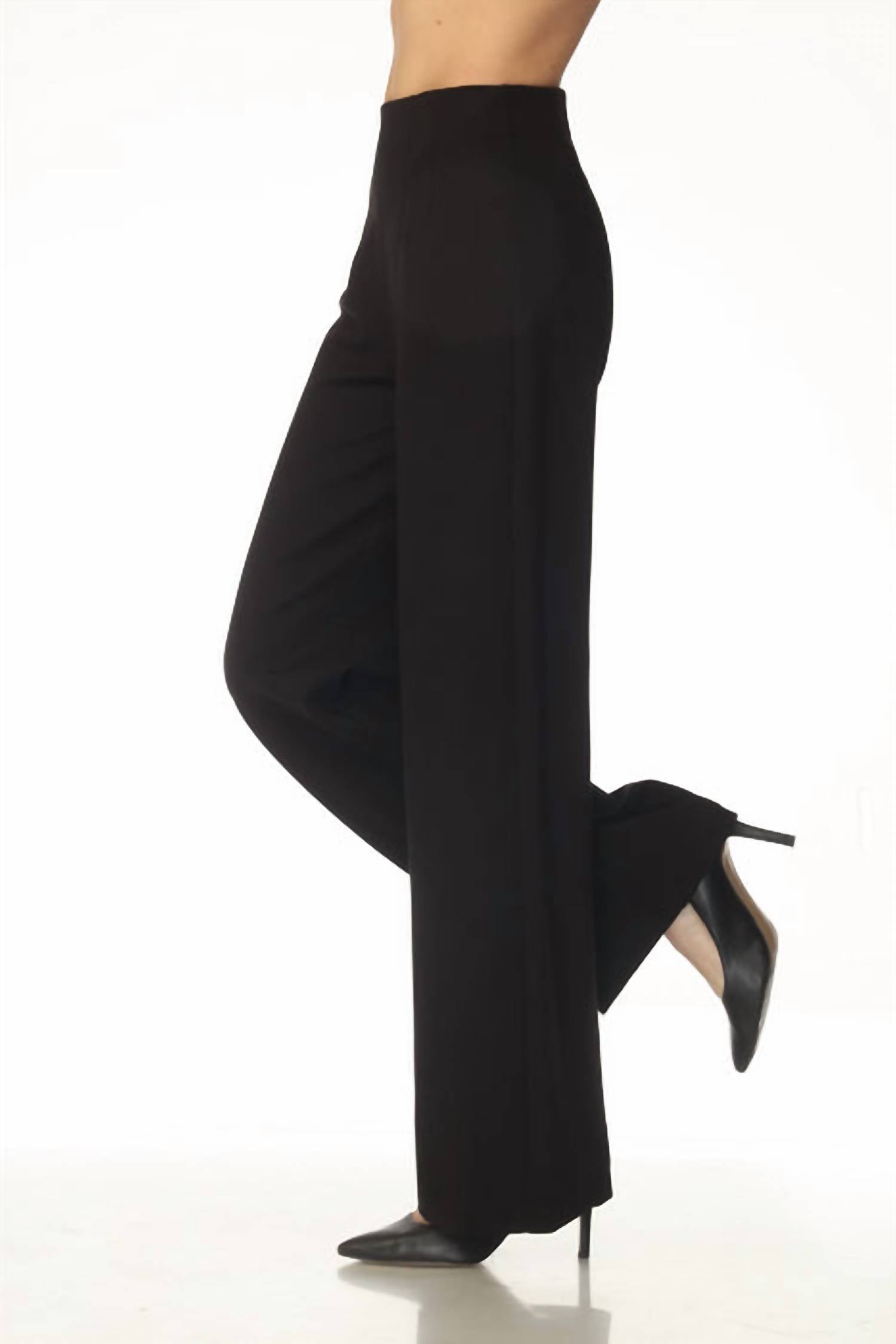 Pantalón de mujer de pierna ancha color negro