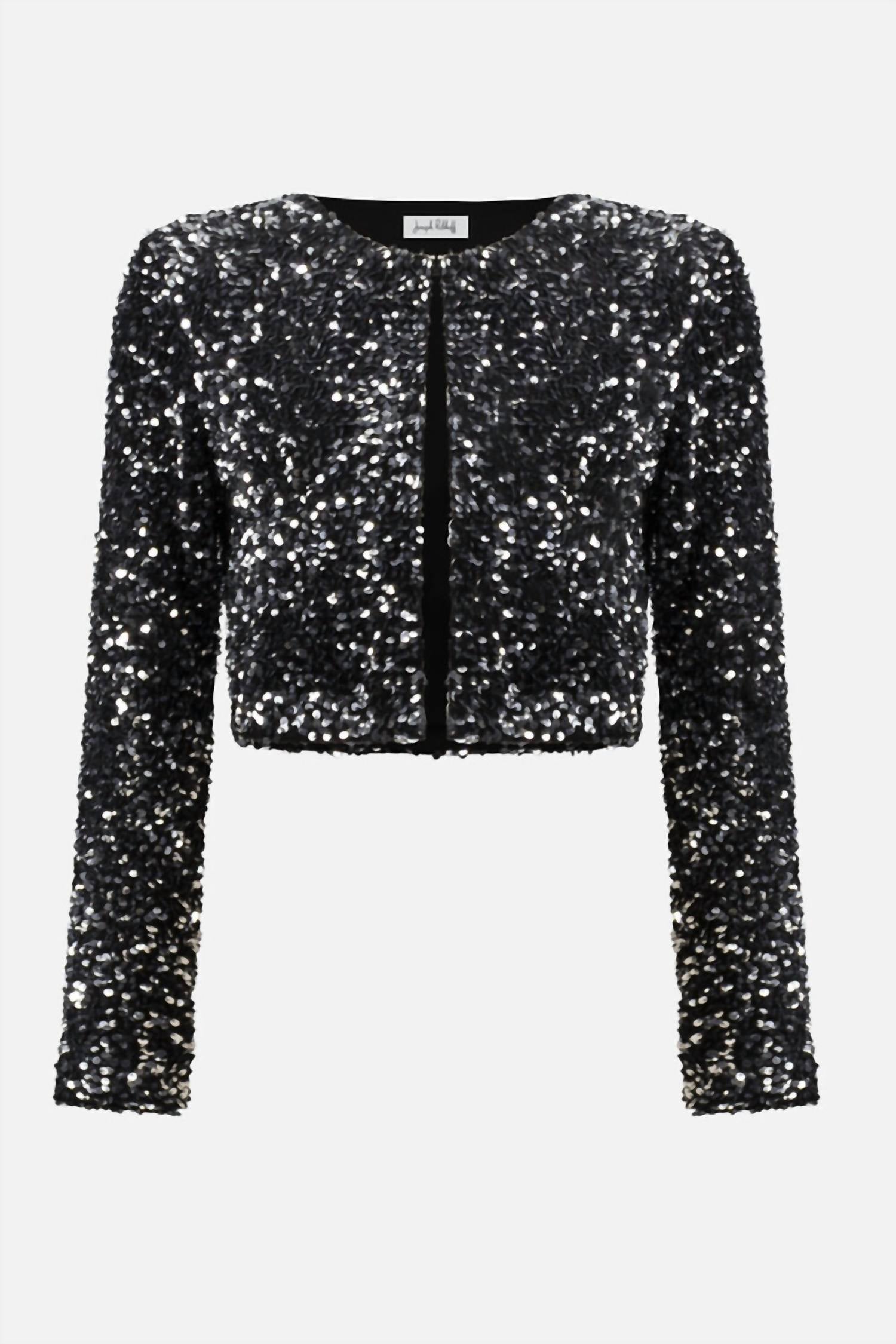Chaqueta con lentejuelas color negro y plateado