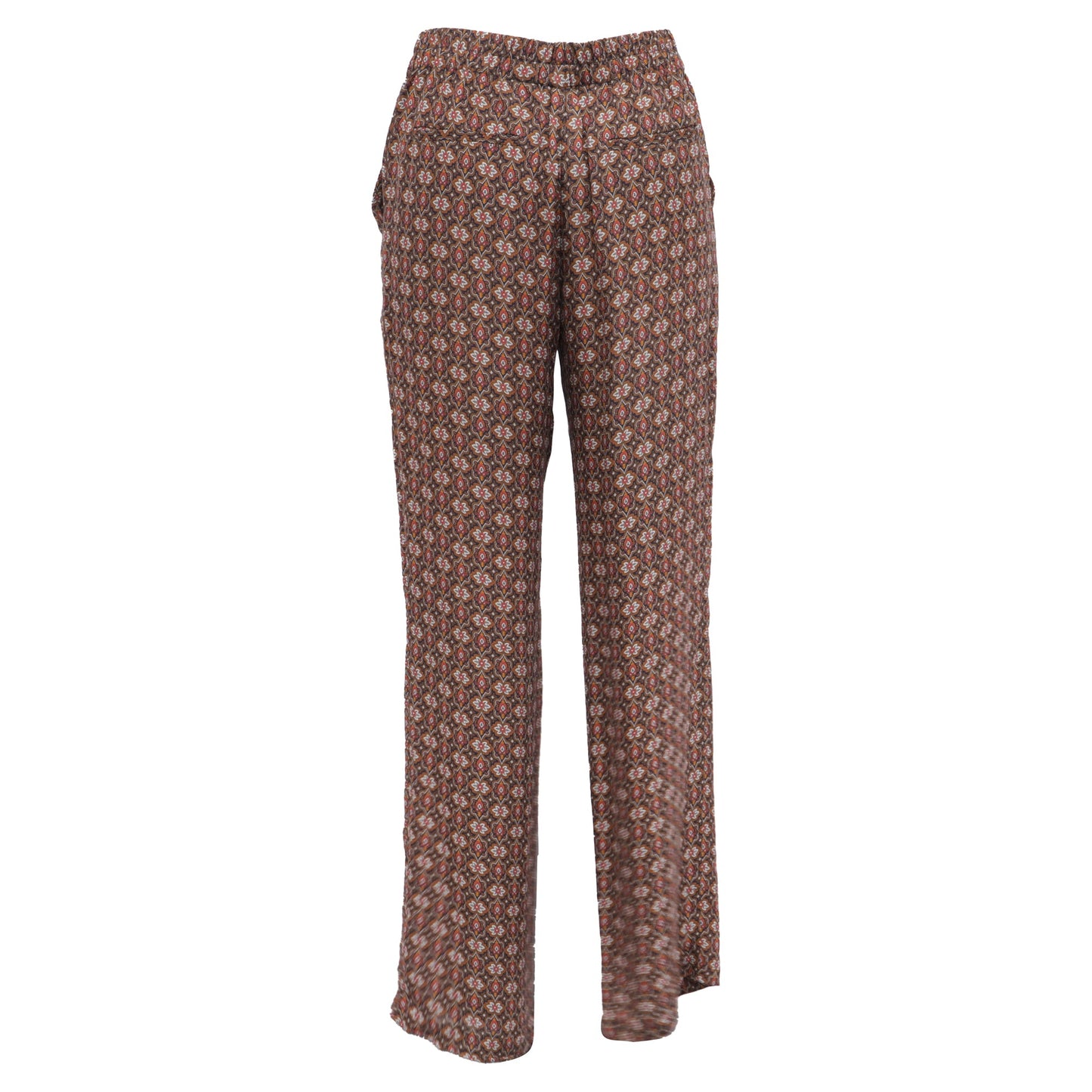 Theory Pantalones Estampados Pierna Recta en Seda Multicolor