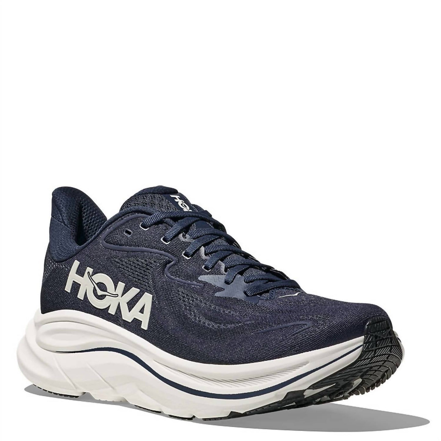 Tenis para correr de hombre color azul marino y blanco