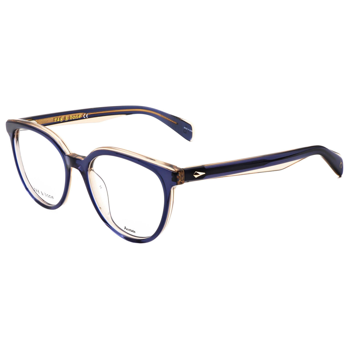 Montura para gafas de mujer 50 mm color azul y beige