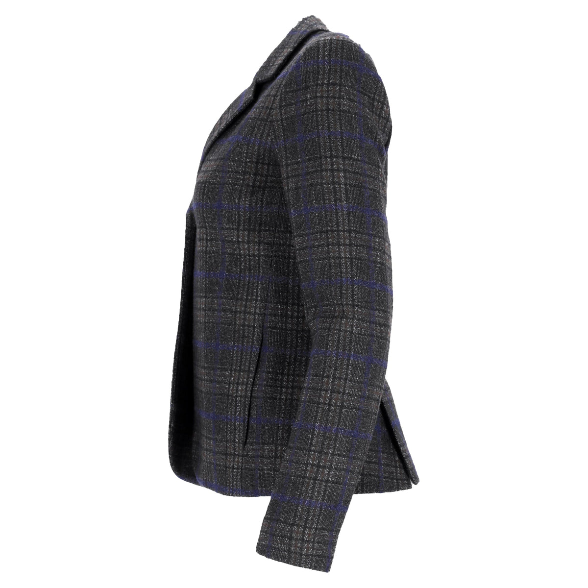 Blazer de lana a cuadros color gris