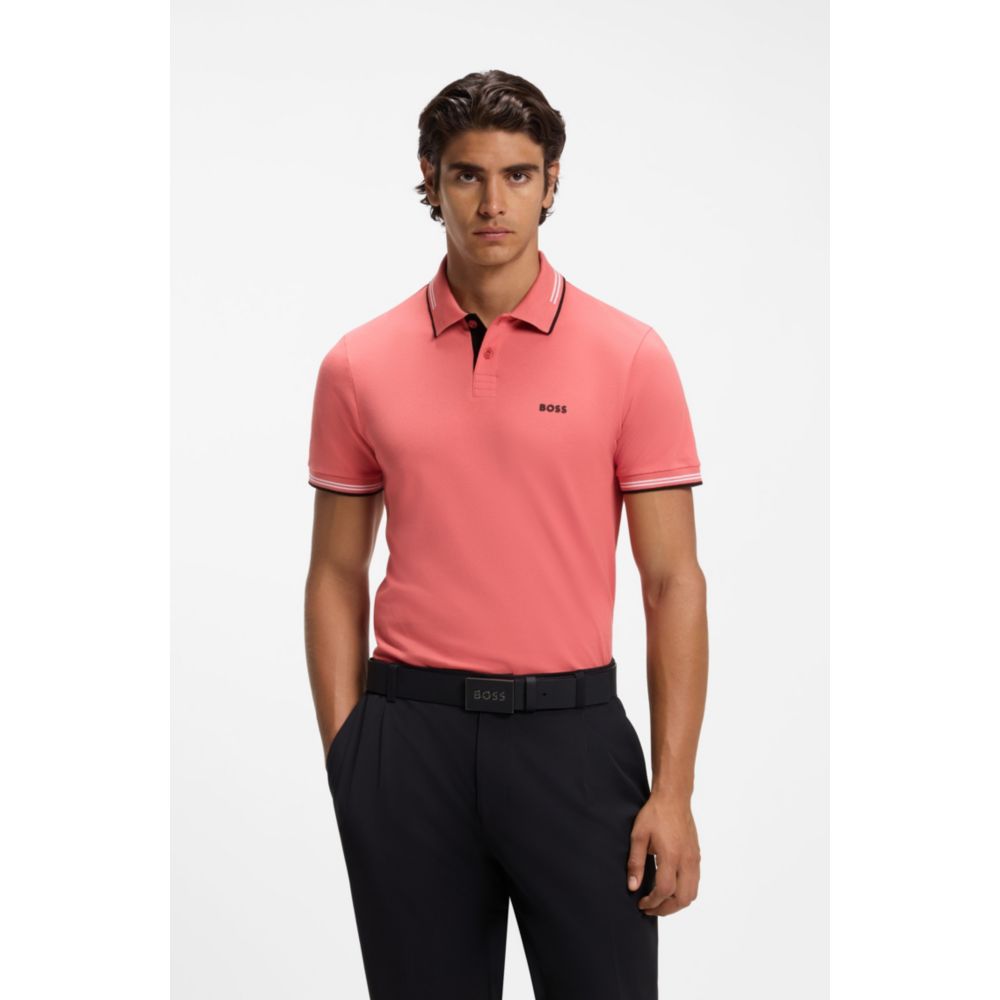 Polo de corte ajustado a rayas