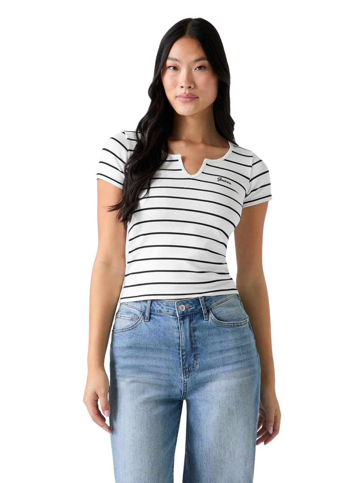 Top con cuello redondo