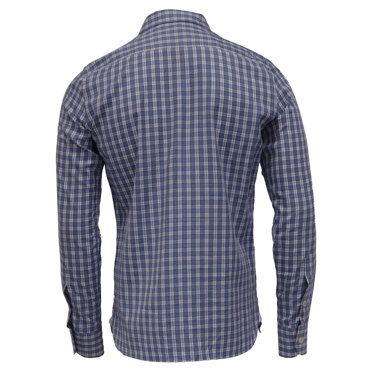 Camisa de algodón a cuadros color azul claro