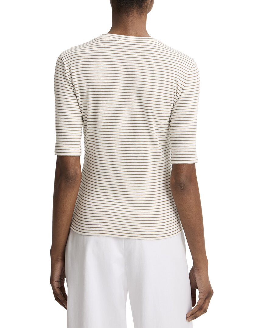 Top con cuello redondo a rayas