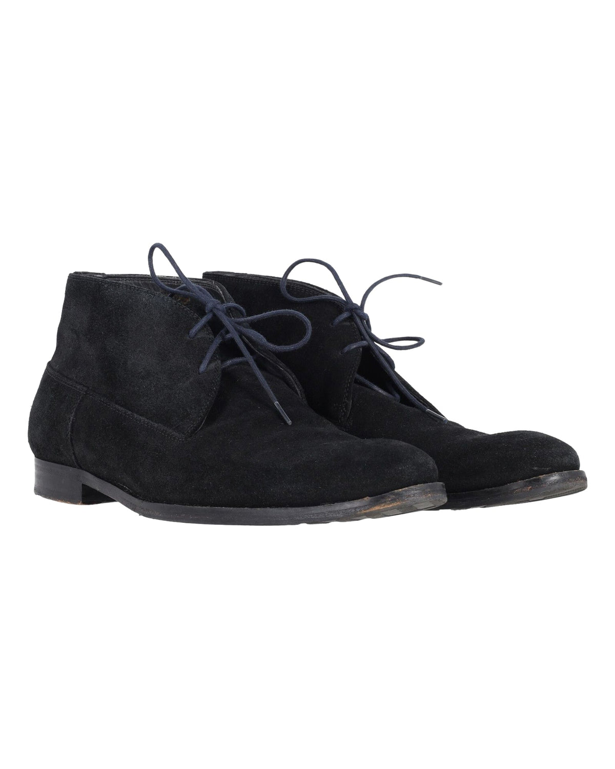 Botines de gamuza con cordones color negro