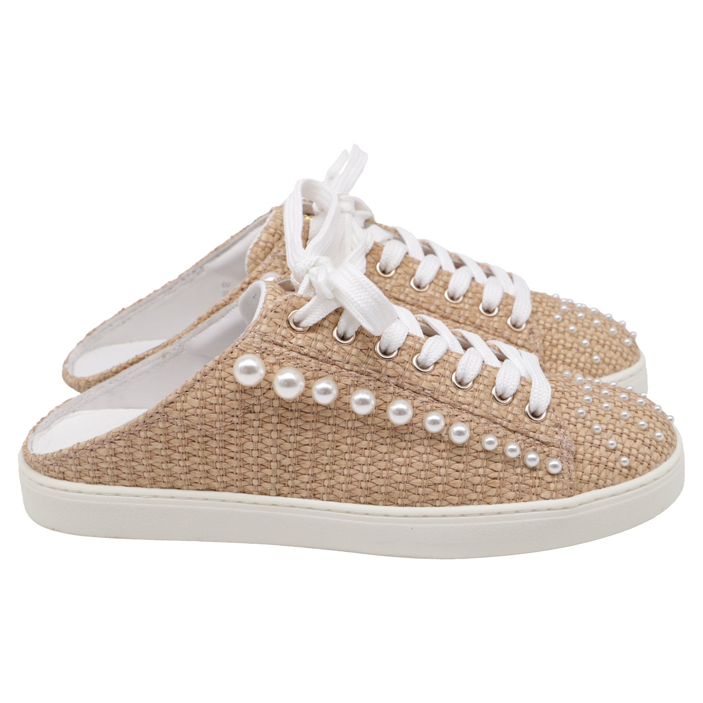 Stuart Weitzman Goldie en Rafia Beige