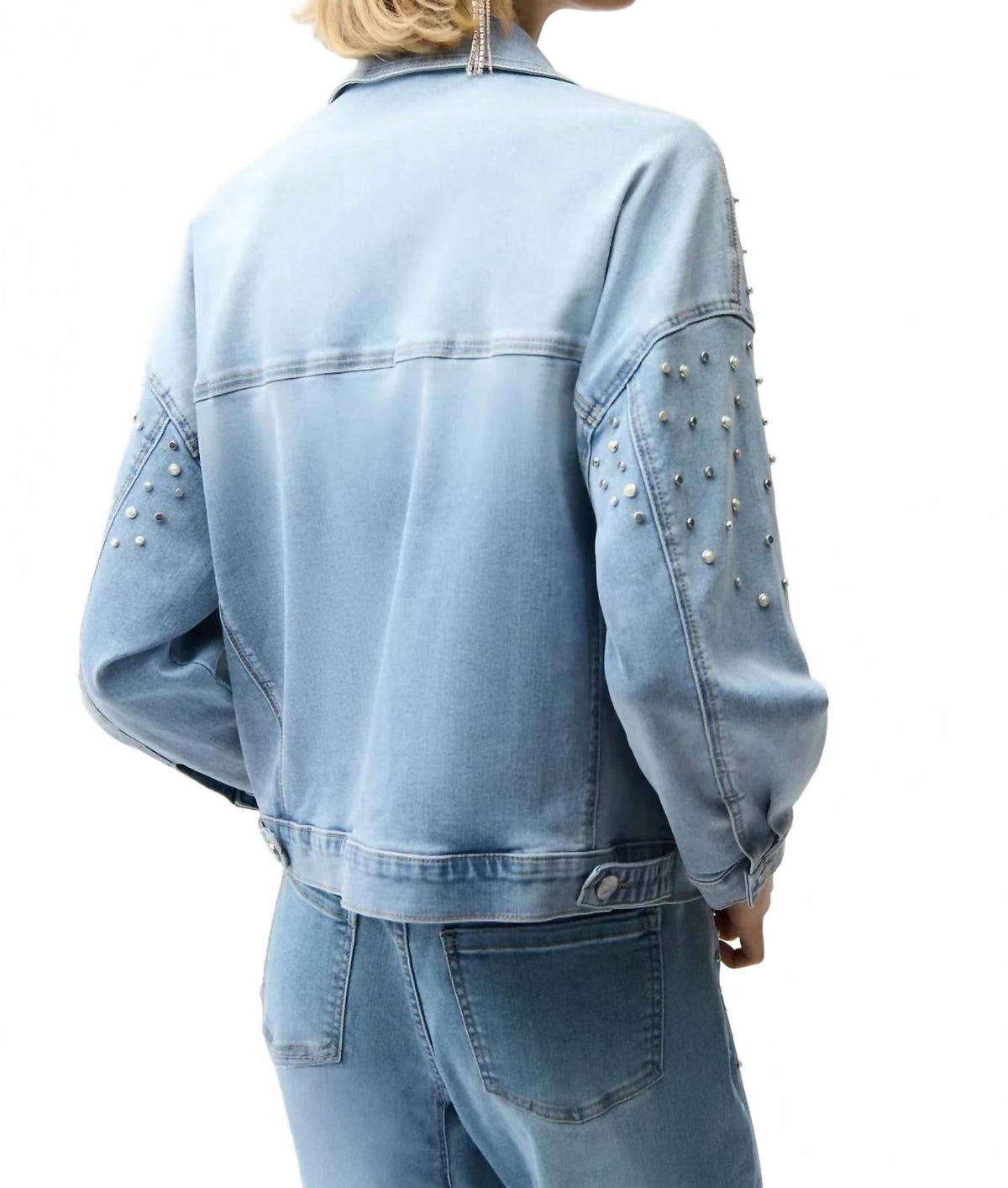 Chaqueta de mezclilla de corte amplio color azul