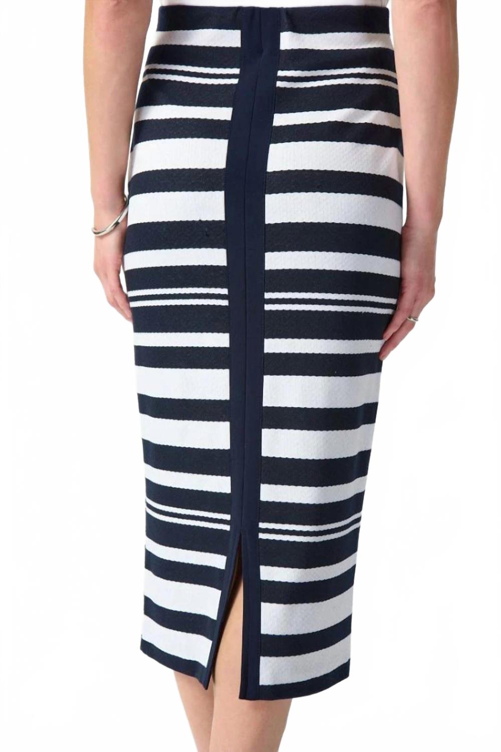 Falda midi color blanco y azul