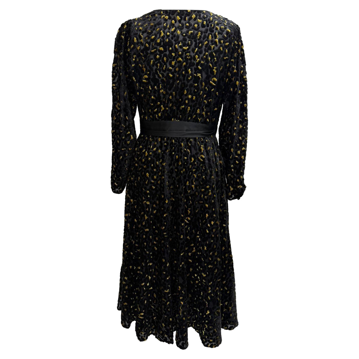 Vestido midi con estampado animal color negro