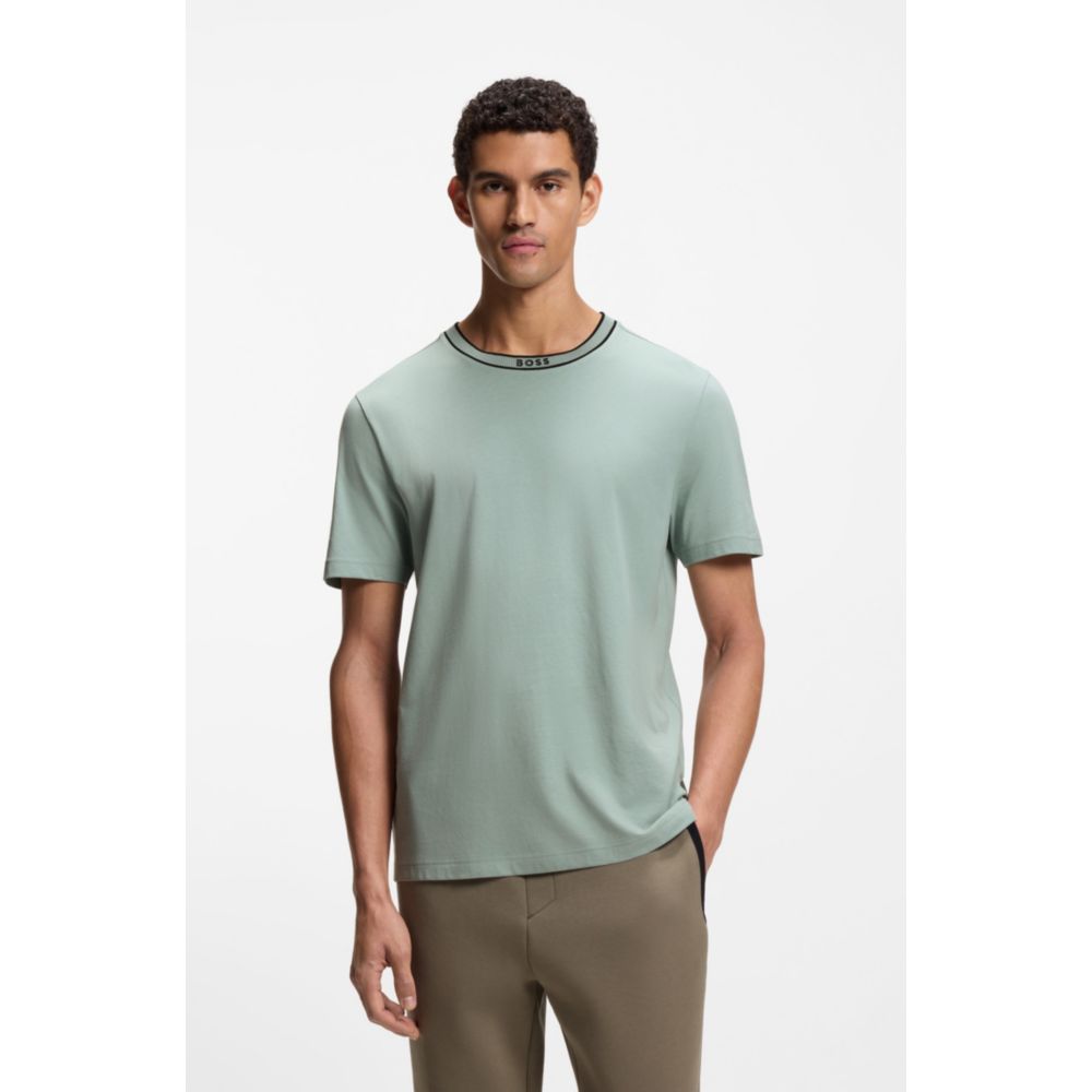 Camiseta de algodón con cuello redondo