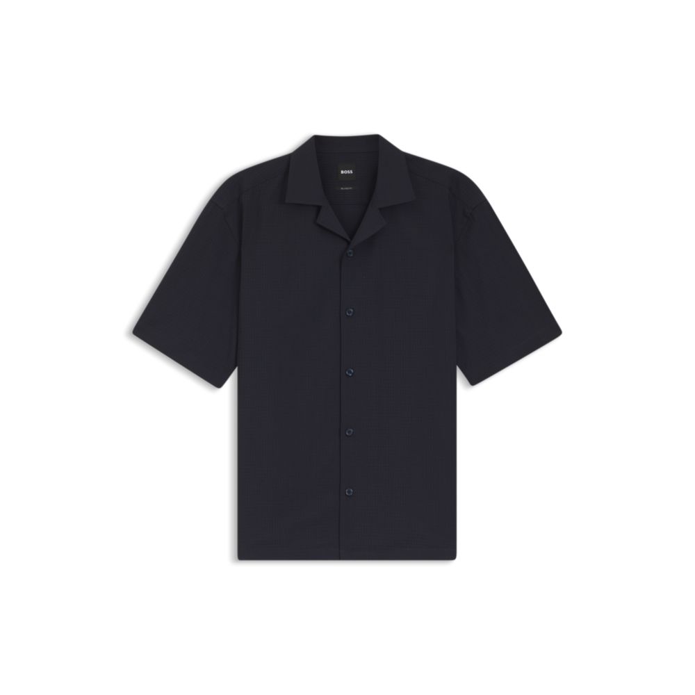 Camisa de mezcla de lana de corte amplio