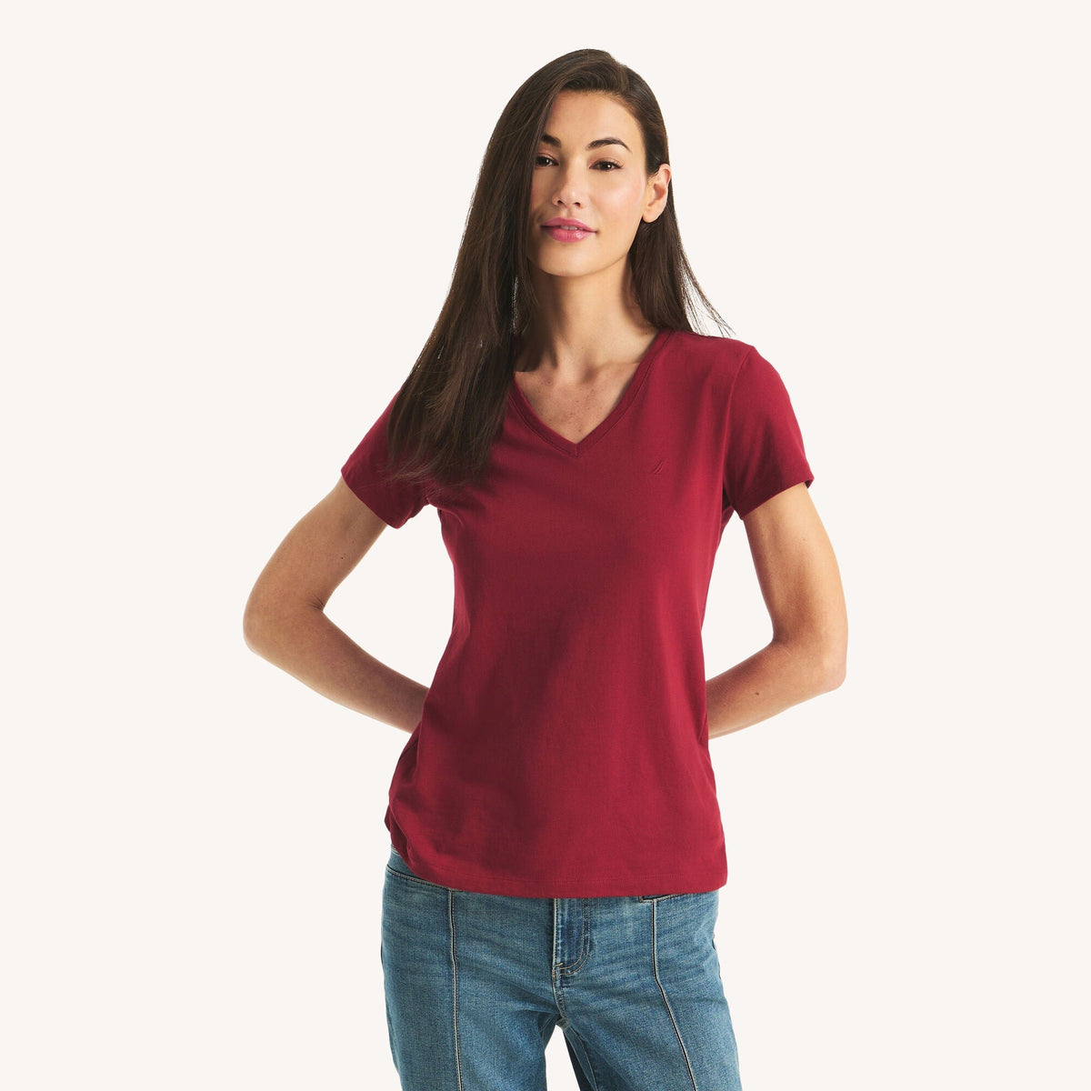 Camiseta con cuello en V