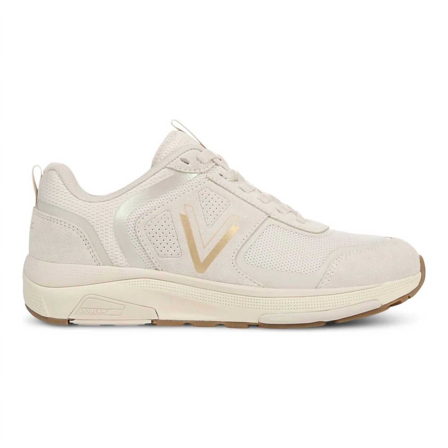 Tenis de mujer color dorado y crema