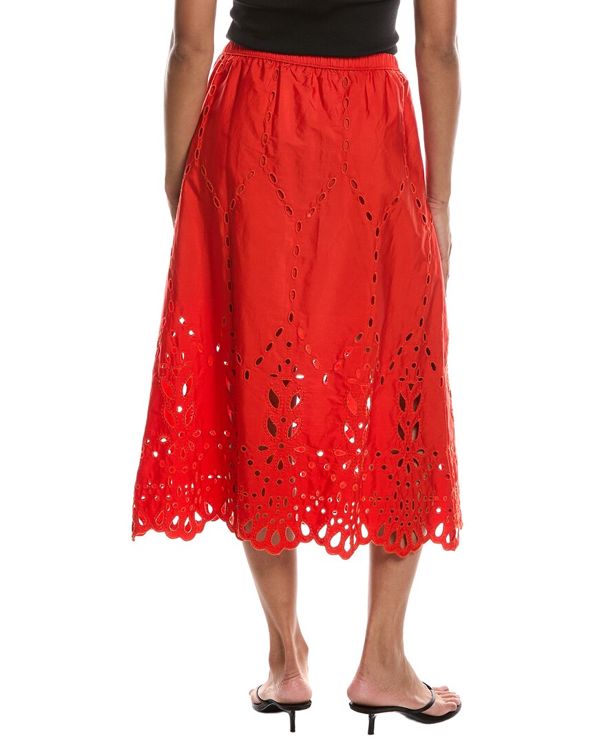 Falda midi con bordado