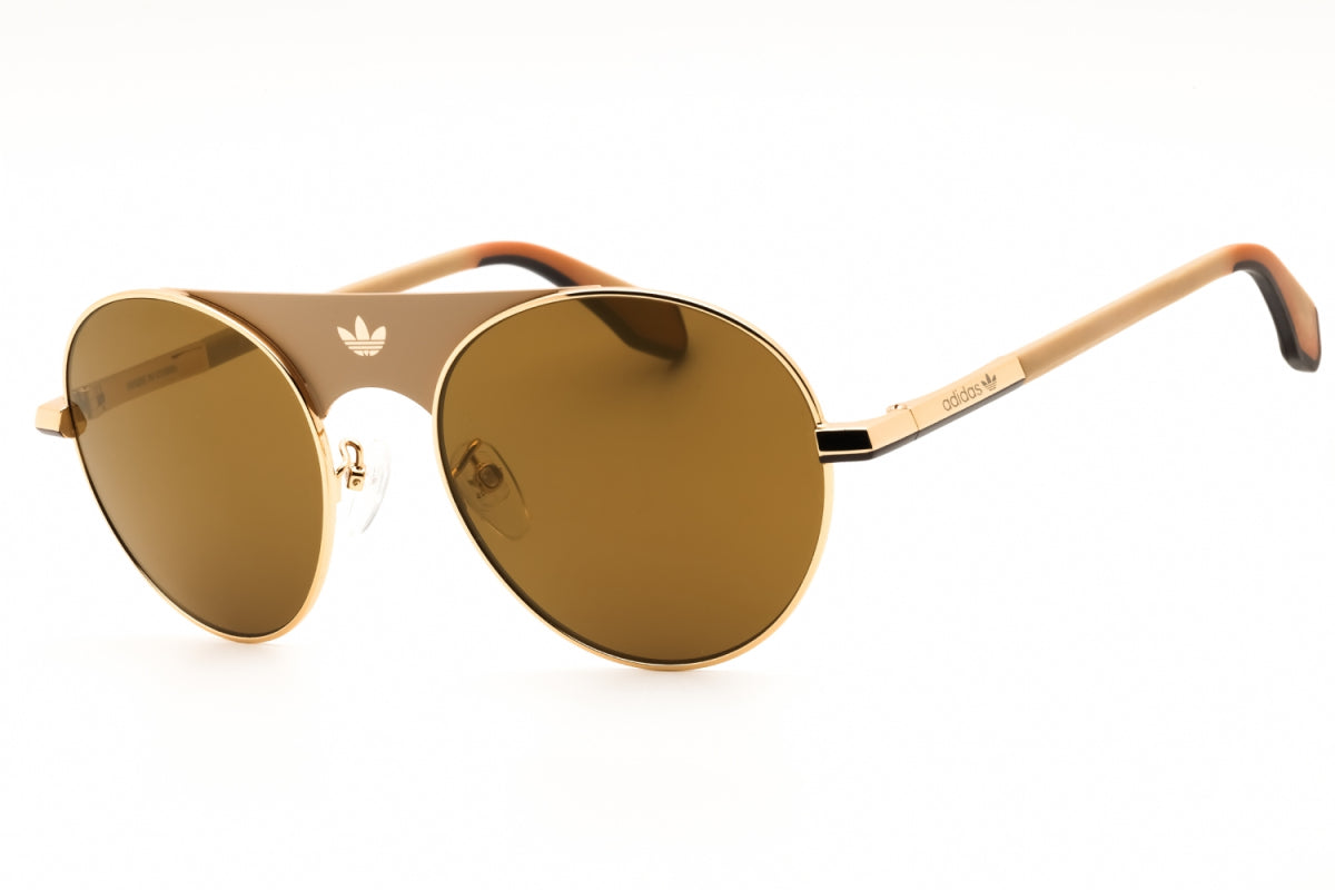 Gafas color café y dorado