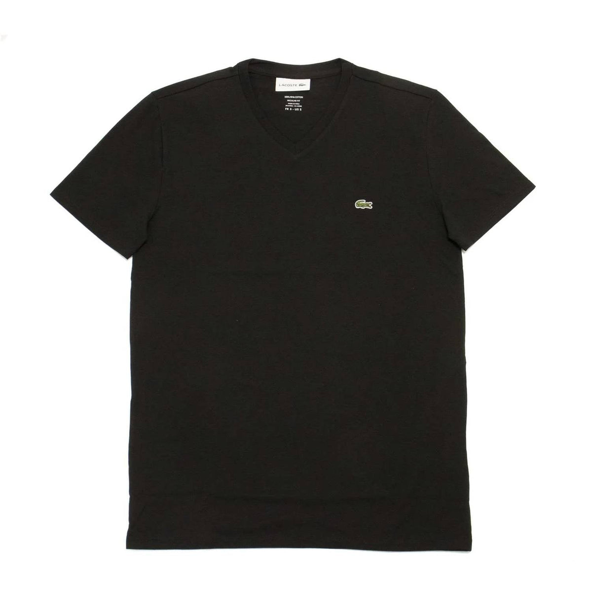 Camiseta de hombre de manga corta con cuello en V color negro